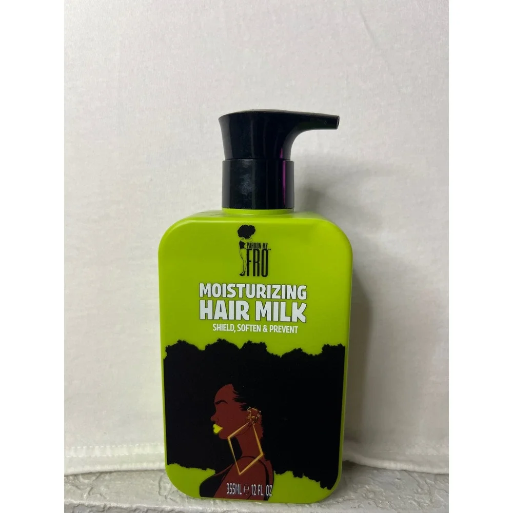 Pardon My Fro Moisturizing Hair Milk Unisex 12oz Green Like New Pump Bottle